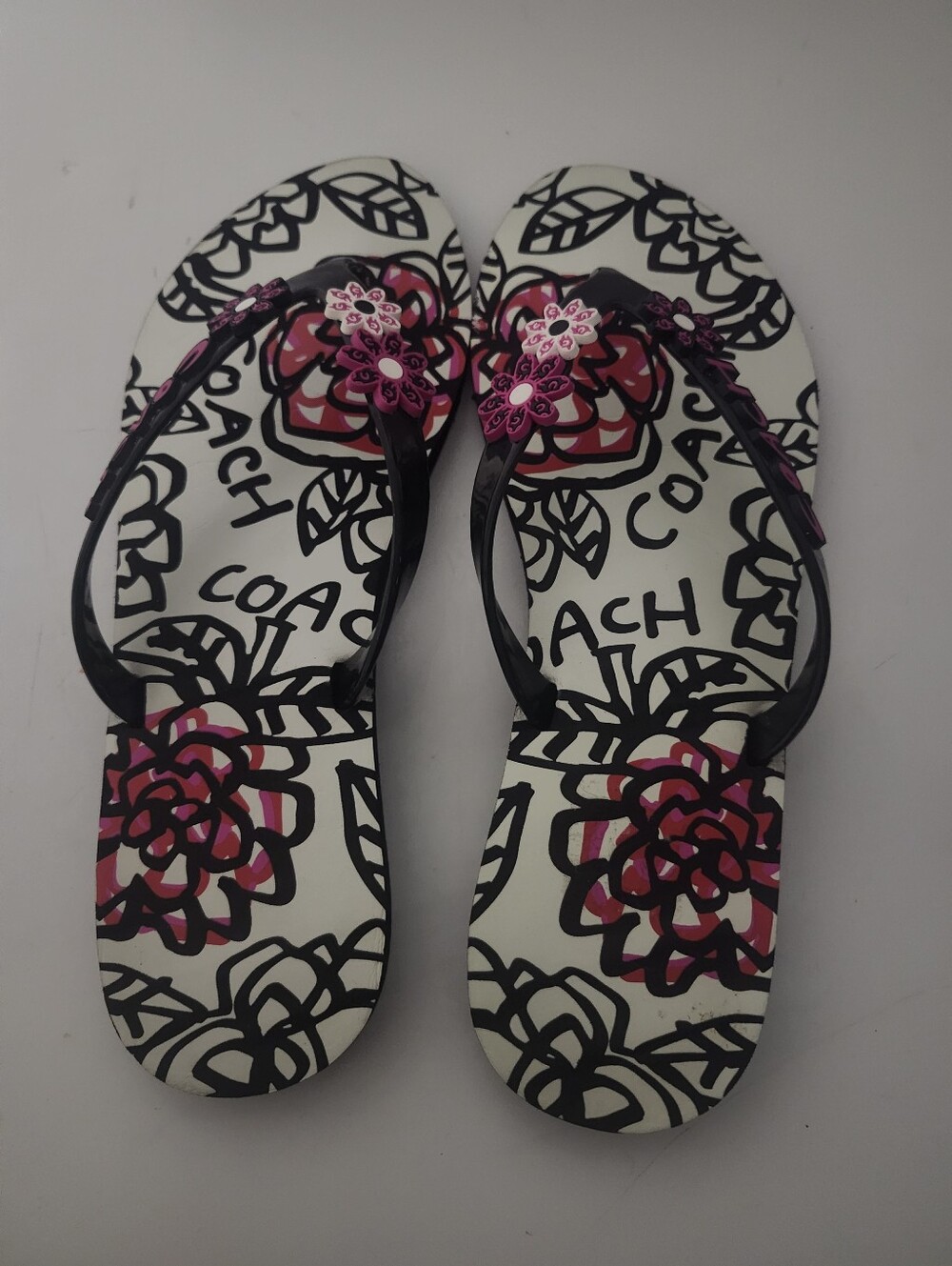 Coach Poppy Kerrie Floral Jelly Flip Flops